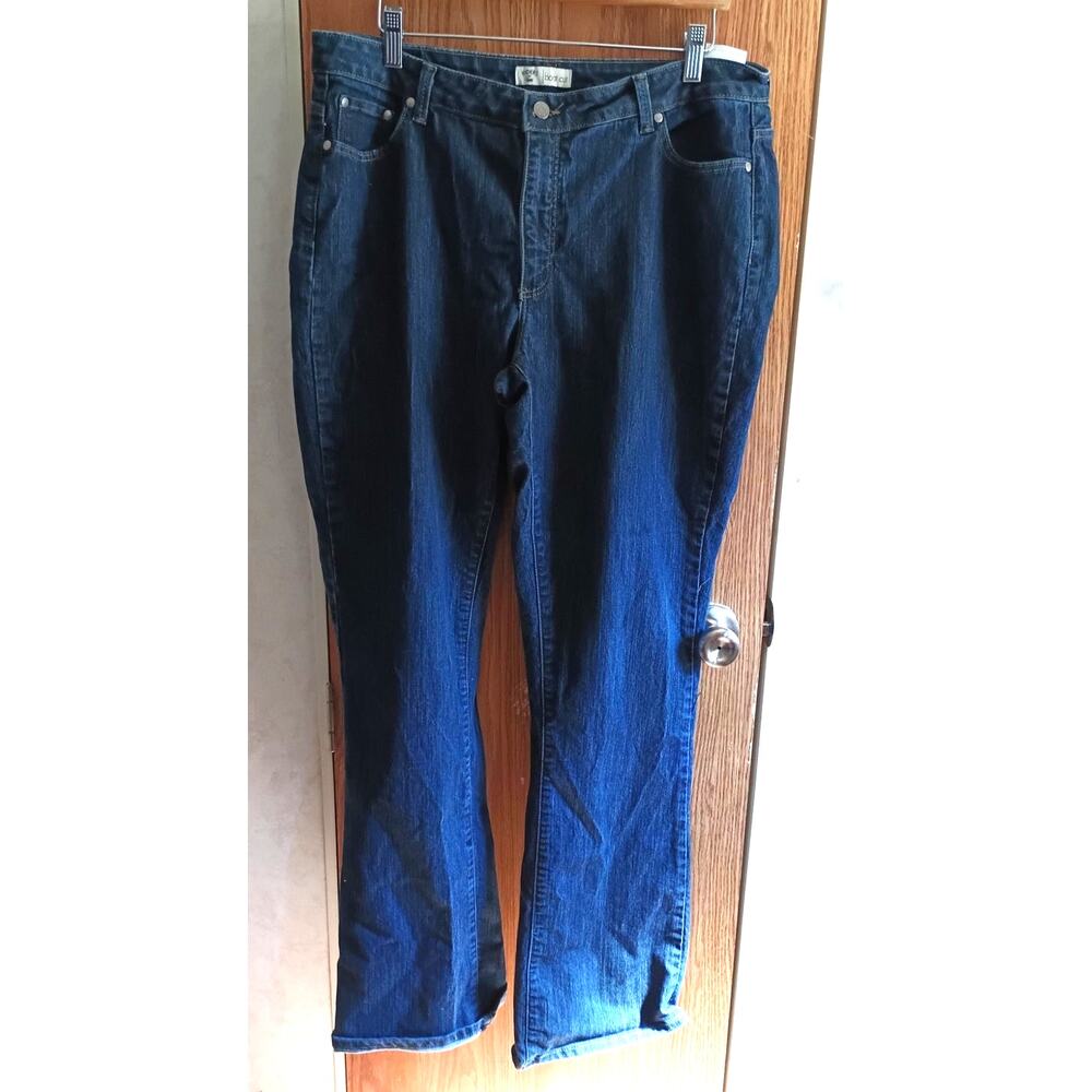 Riders by Lee Womens 18L Long Dark Wash Bootcut Jeans High Rise Western Denim
